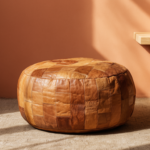 Handgefertigte Ziegenleder & Woll Poufs aus Marokko